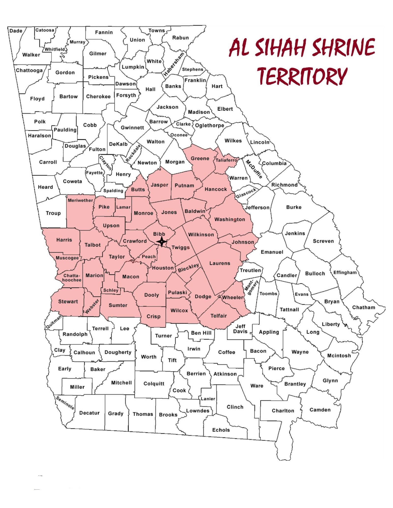 Map of Al Sihah Shrine territory in Georgia